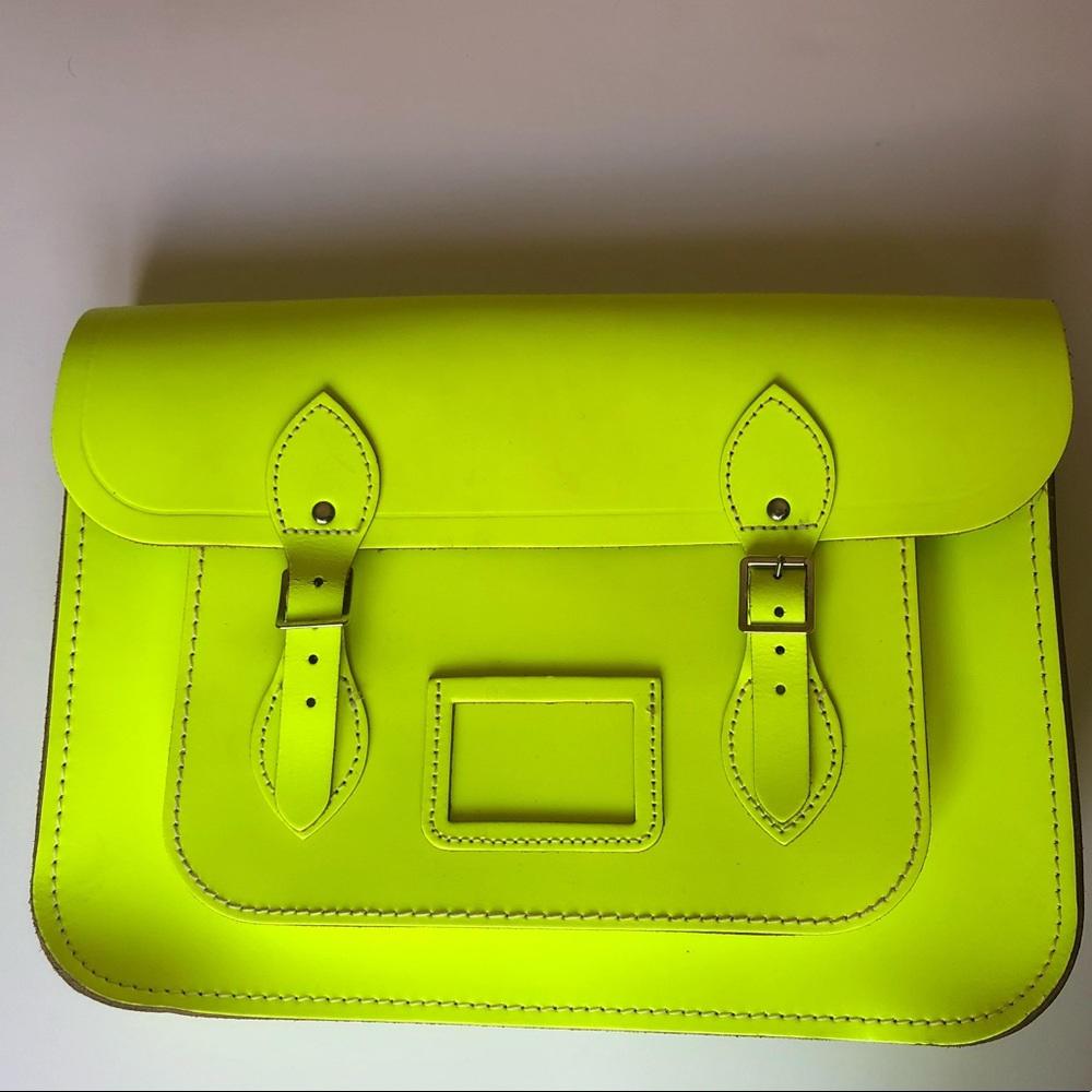 The Cambridge satchel company: neon yellow bag